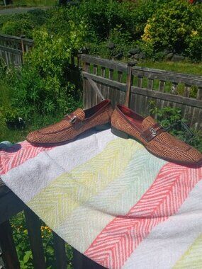 Mezlan Platinum Loafers Leopard-patterned texture size 14